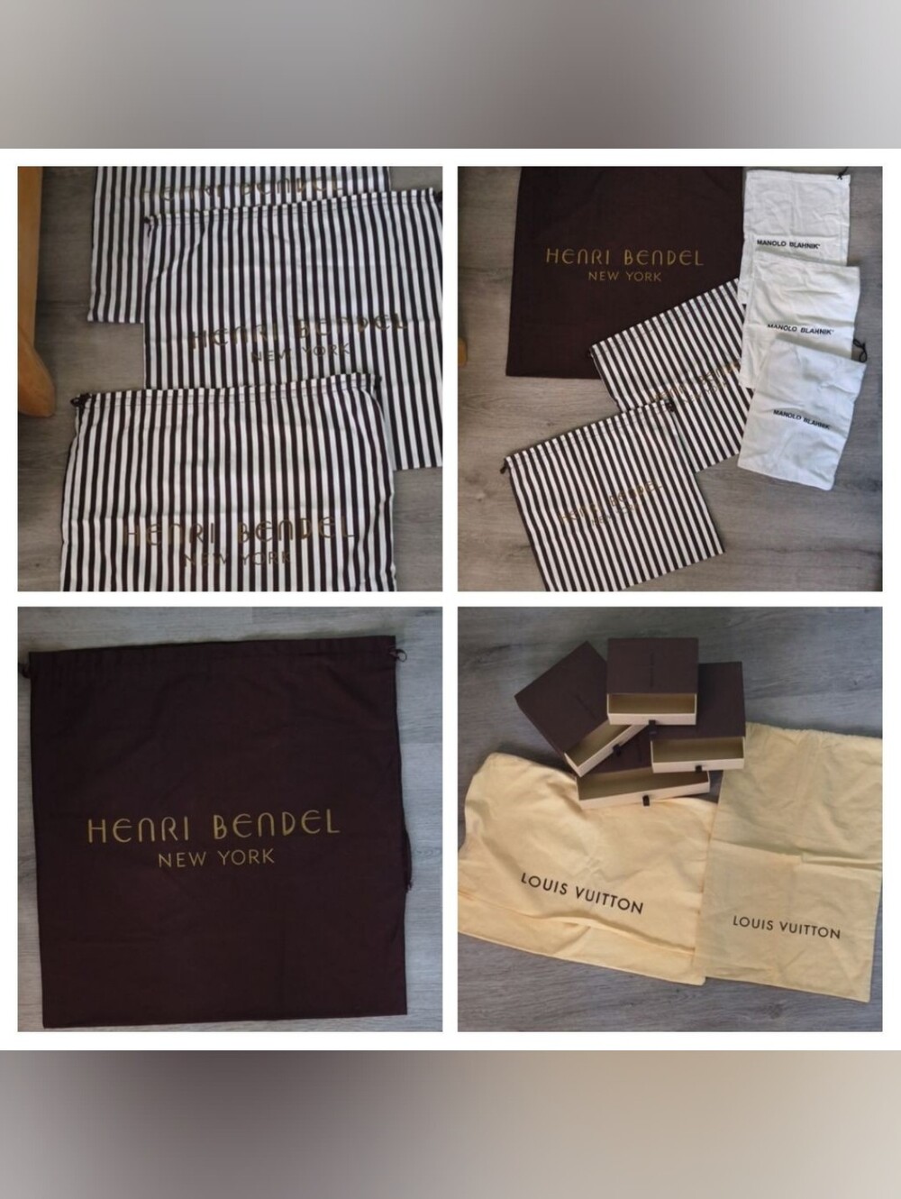 Lot Of 15; 2 Louis Vuitton Dustbags + 4 Boxes ~6 Henri Bendel ~3 Manolo Blahnik